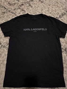 Karl Lagerfeld Black Short-Sleeve Logo Tee